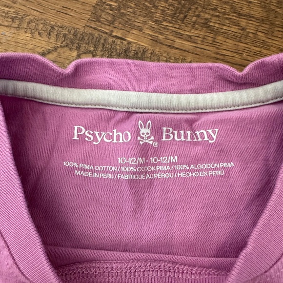 Psycho Bunny Houston Graphic Tee Violet Pima Kids Size 10 12 - Picture 3 of 7